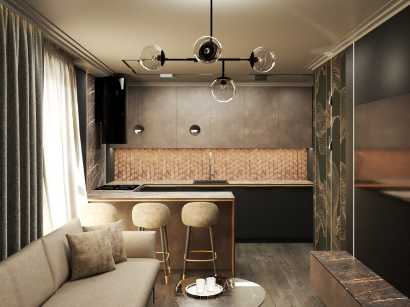 Mieszkanie Czerń & Miedź